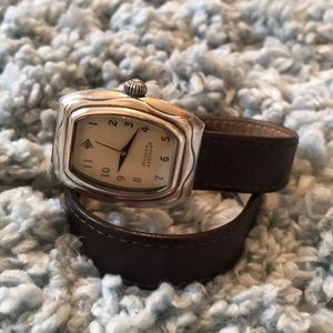 Silpada leather wrap watch- (NEW BATTERY)